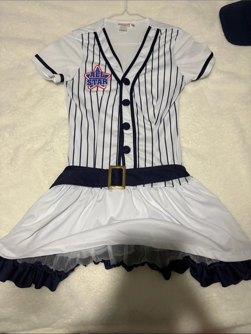 Dreamgirl White & Navy All-Star Baseball Dress Costume